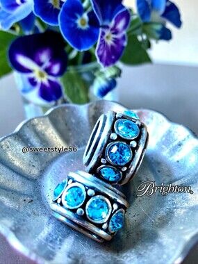 BRIGHTON "Glam" Crystal Slider Charm SET OF 2! SWEET AND SPARKLY